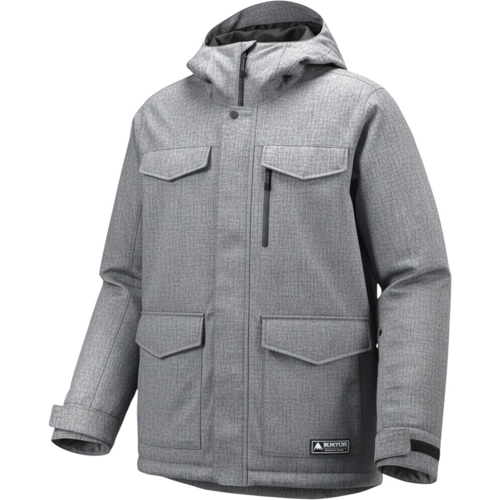 Burton Covert Dryride Snowboard Jacket Mens Medium Grey Waterproof Winter Coat